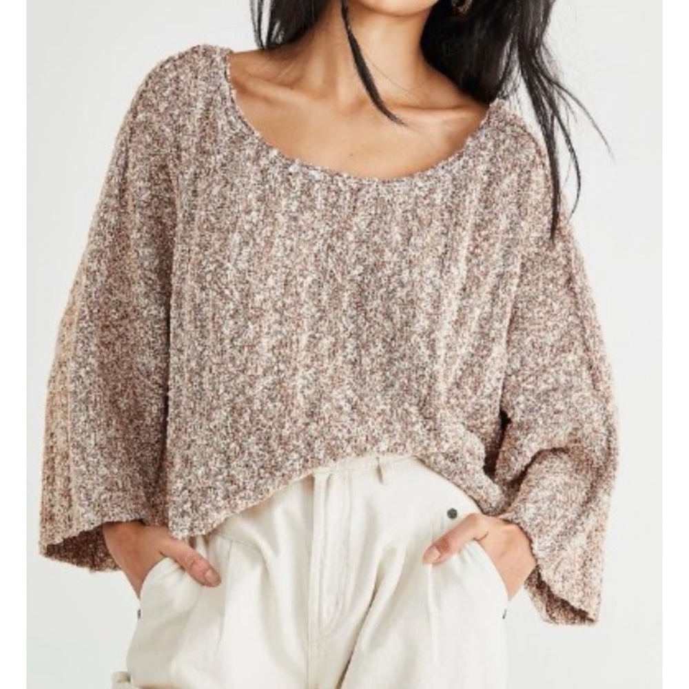 Free People Good Day Pullover‎ in Mauve Mousse Size Small New with Tags
